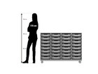 Flexeo® Regal PRO Stahlrahmen 4 Reihen 32 Boxen Gr S