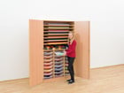 Flexeo® Bastelschrank PRO 3 Reihen 24 Boxen Gr S 8 Fächer
