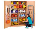 Flexeo® Sportschrank Gerätehaken 6 Gitterkörbe 4 Fächer oben