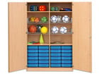 Flexeo® Sportschrank 4 Gitterkörbe 24 kleinen Boxen