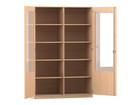 Flexeo® Schrank 10 Fächer 2 verglaste Türen Mittelwand Breite 126 4 cm