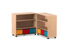 Flexeo® Klapp Wagen fahrbar 4 Fachböden 6 große Boxen