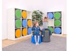 Flexeo® Polsterhockerregal mittelhoch 9 Fächer