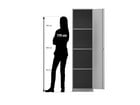 Flexeo® Polsterhockerschrank hoch 4 Fächer 1 Tür