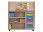 Flexeo® Bücherwagen fahrbar 2 kleine 2 große Boxen