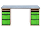 Flexeo® Materialtisch mit 2 Regalen B x T: 150 x 64 cm
