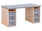 Flexeo® Materialtisch mit 2 Regalen B x T: 150 x 64 cm