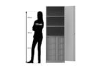 Flexeo® Schrank 8 große Boxen 3 Fächer 1 Tür