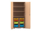 Flexeo® Garagenschrank PRO 2 Rollcontainer 8 Boxen Gr S und M 3 Fächer