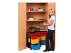 Flexeo® Garagenschrank 3 Fächer 3 Rollcontainer je 6 kleine und große Boxen