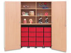 Flexeo® Garagenschrank 6 Fächer 4 Rollcontainer 16 große Boxen
