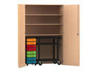 Flexeo® Garagenschrank 3 Fächer 1 Rollcontainer 8 Boxen 1 Transportwagen