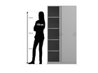 Flexeo® Schiebetürenschrank 5 Fächer 2 Türen