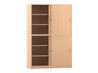 Flexeo® Schiebetürenschrank 12 Fächer Mittelwand 4 Türen Breite: 126 4 cm