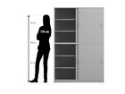 Flexeo® Schiebetürenschrank 12 Fächer Mittelwand 4 Türen Breite: 126 4 cm