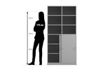 Flexeo® Schiebetürenschrank 12 Fächer Mittelwand 2 Türen Breite 94 4 cm