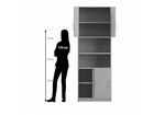 Flexeo® Schiebetürenschrank unten & oben je 2 Fächer = 6 Ordnerhöhen