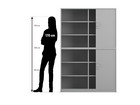 Flexeo® Rollladenschrank 12 Fächer Mittelwand 2 Türen Breite 126 4 cm