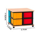 Flexeo® Fahrbares Containersystem mit Ablage 8 große Boxen