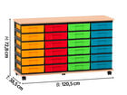 Flexeo® Fahrbares Containersystem mit Ablage 24 kleine Boxen