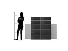 Flexeo® Schrank 10 Fächer Mittelwand 2 Halbtüren Breite 126 4 cm