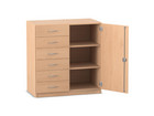 Flexeo® Schrank 6 kleine Schubladen 3 Fächer rechts 1 Tür Breite 94 4 cm