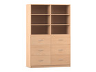 Flexeo® Schrank 6 große Schubladen 6 Fächer Mittelwand Breite 126 4 cm