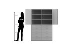 Flexeo® Schrank 12 kleine Schubladen 6 Fächer Mittelwand 2 Türen