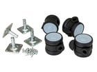 Flexeo® Satz mit 4 Rollen auf Metallplatte inkl Schrauben