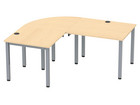 Flexeo® Schreibtisch (Breite 100 cm) mit Anbau und Viertelkreis