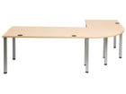 Flexeo® Schreibtisch (Breite 160 cm) mit Anbau und Viertelkreis