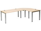 Flexeo® Schreibtisch (Breite 160 cm) mit Anbau und Viertelkreis
