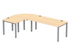 Flexeo® Schreibtisch (Breite 180 cm) mit Anbau und Viertelkreis