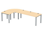 Flexeo® Schreibtisch (Breite 200 cm) mit Anbau und Viertelkreis