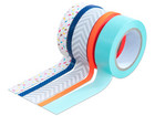 Washi Tape aus 5 Rollen Konfetti Neonorange Grau Mint Blau