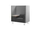Soft Seating BE SOFT Einzelsitz mit Tisch grau