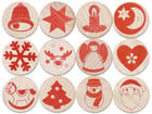 Weihnachtsstempel mit Stempelkissen 24 Teile