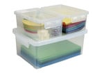 Betzold Aufbewahrungsboxen Set weiß transparent 3 teilig