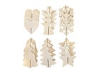 3D Holz Weihnachtsanhänger 24 Stück