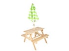 Esschert Design Kinder Picknicktisch mit Sonnenschirm