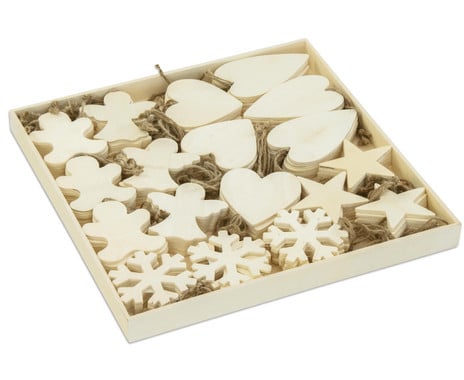 298-tlg. Weihnachts-Bastelset - Holzanhänger Zum Bemalen Mit Zubehör