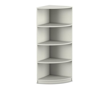 Flexeo® Abschlussregal rund 4 Fächer