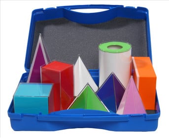 Betzold Geometriekörper 9 Stück im Kunststoffkoffer