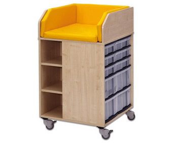 Fahrbare Wickelkommode mit 10 Boxen