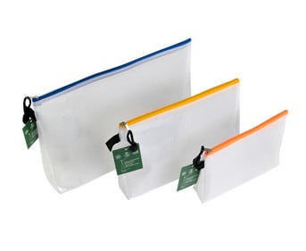 Reißverschlussbeutel mit Dehnfalte ohne PVC 3 Stück transparent