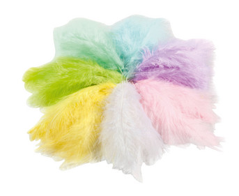 Flauschfedern Mix 100g farbig sortiert