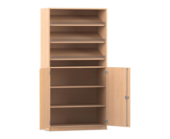 Flexeo® Schrank 3 Schrägablagen 4 Fächer 2 Halbtüren