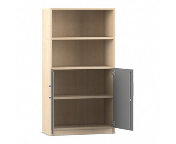 Flexeo® Kombi Schrank unten Drehtüren oben 2 Fächer = 4 Ordnerhöhen