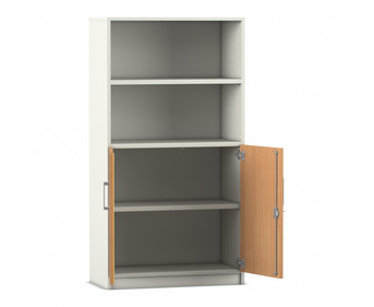 Flexeo® Kombi Schrank unten Drehtüren oben 2 Fächer = 4 Ordnerhöhen