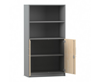 Flexeo® Kombi Schrank unten Drehtüren oben 2 Fächer = 4 Ordnerhöhen